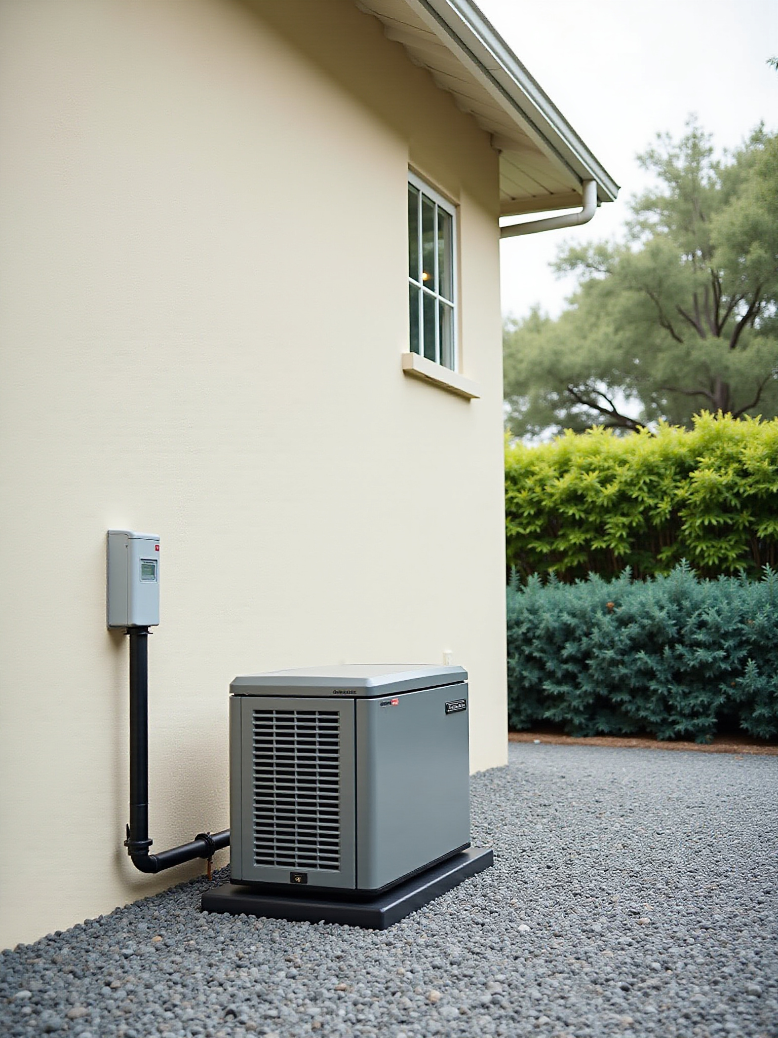 Generac home standby generator installed beside a Central Virginia home
